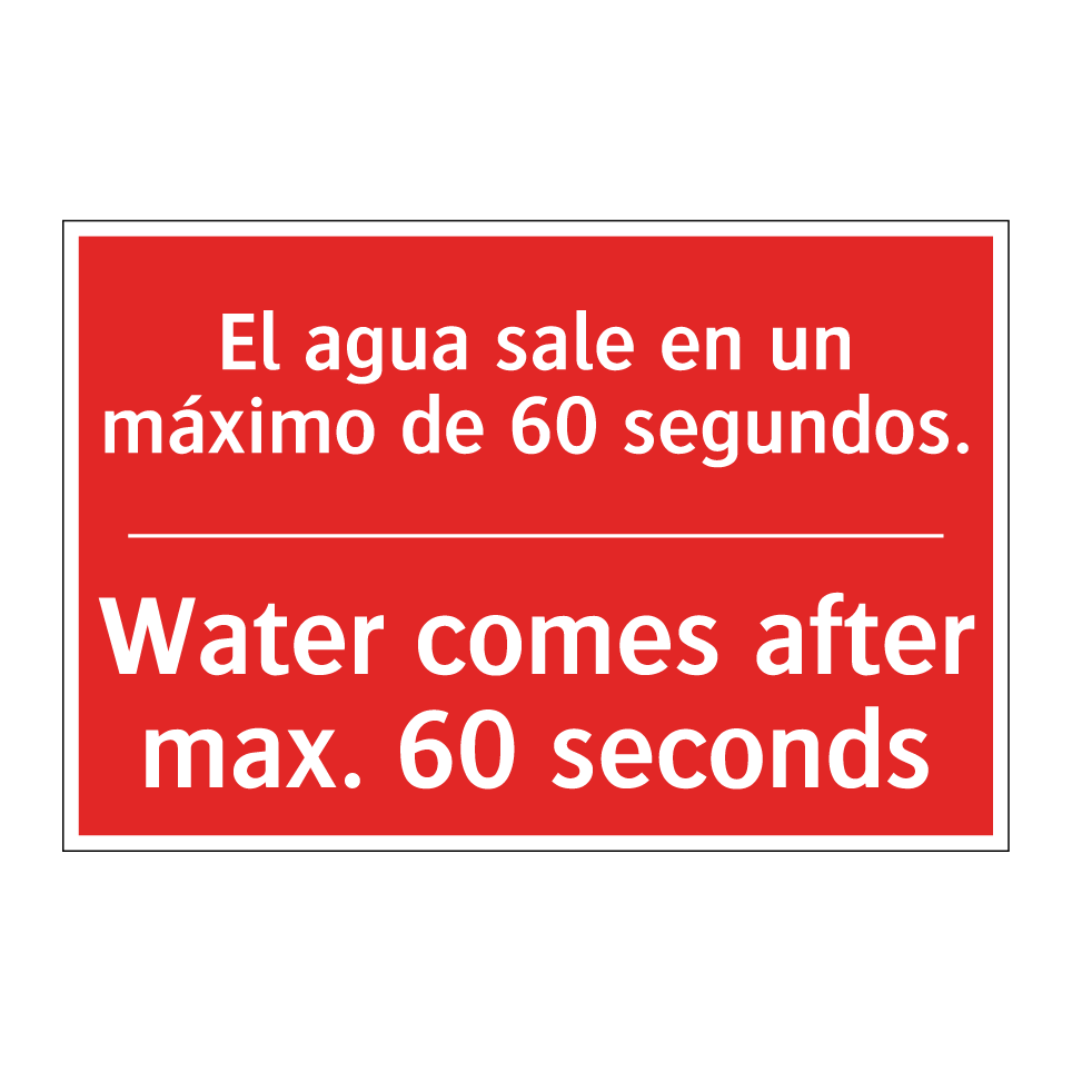 El agua sale en un máximo de /.../ - Water comes after max. 60 /.../