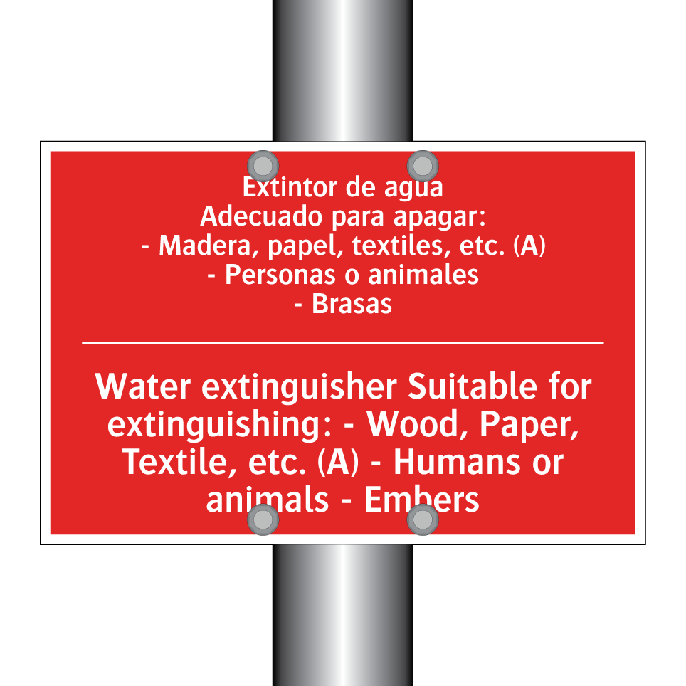 Extintor de agua /.../ - Water extinguisher Suitable /.../