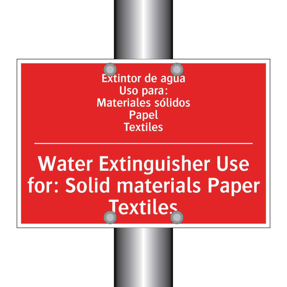 Extintor de agua /.../ - Water Extinguisher Use for: /.../