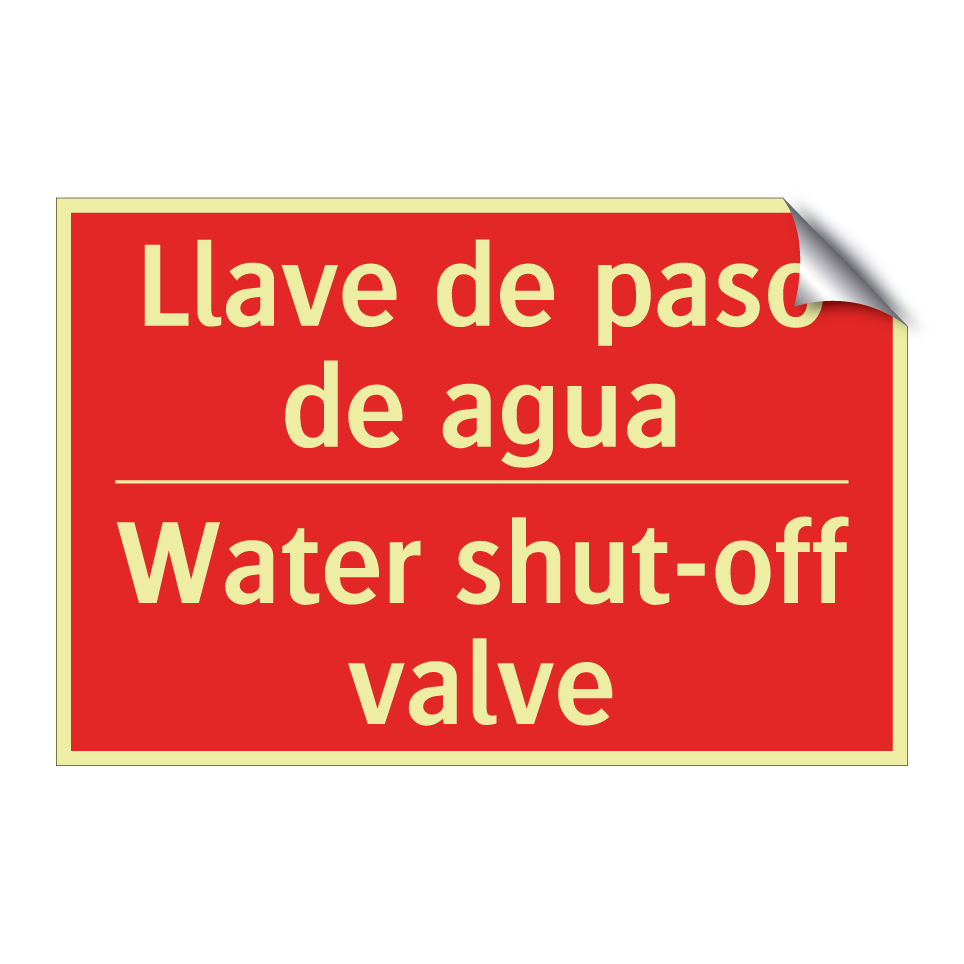 Llave de paso de agua - Water shut-off valve