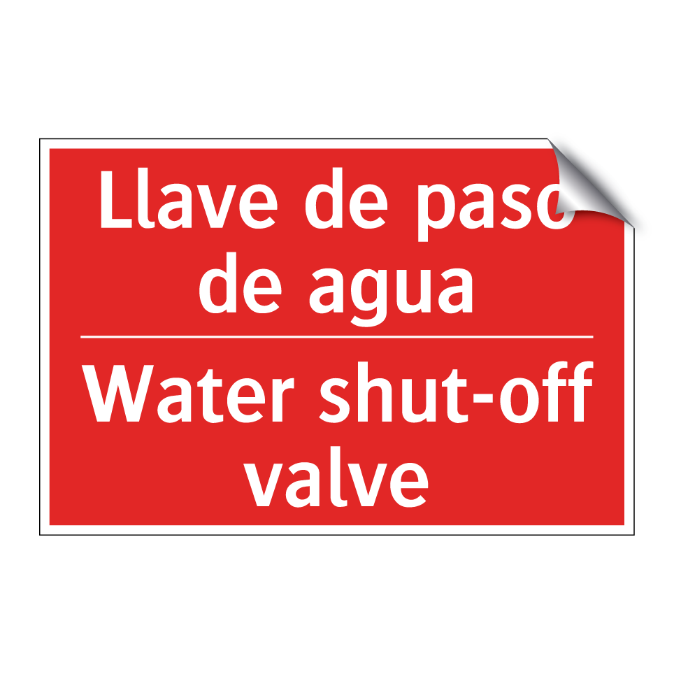 Llave de paso de agua - Water shut-off valve