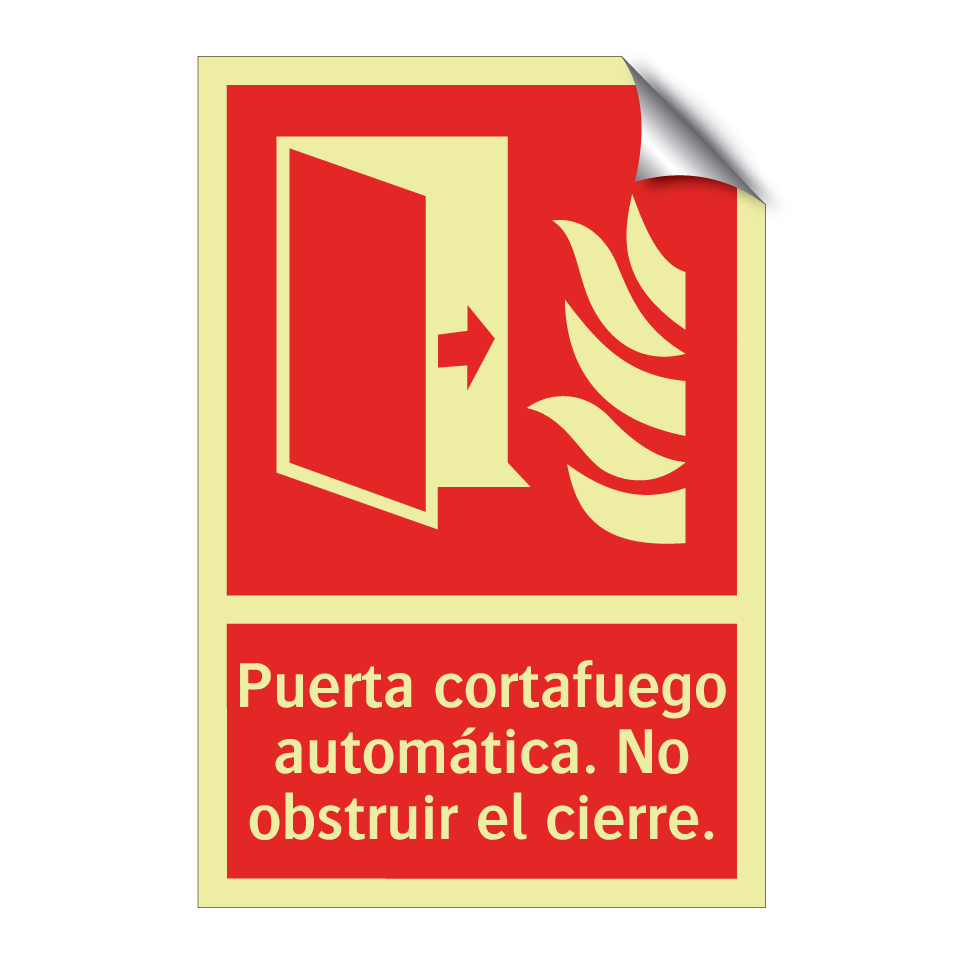 Puerta cortafuego automática. No obstruir el cierre.