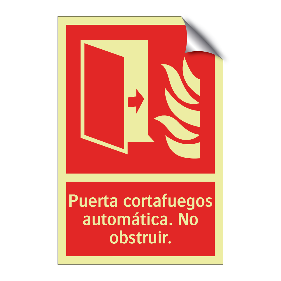 Puerta cortafuegos automática. No obstruir.