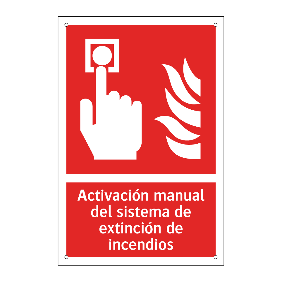 Activación manual del sistema de extinción de incendios