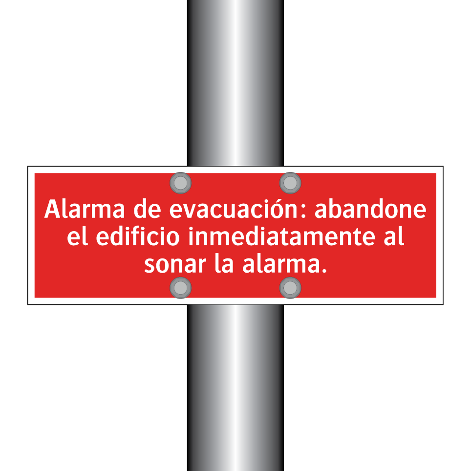 Alarma de evacuación: abandone el edificio inmediatamente al sonar la alarma.