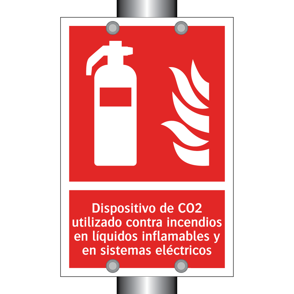 Dispositivo de CO2 utilizado contra incendios en líquidos inflamables y en sistemas eléctricos