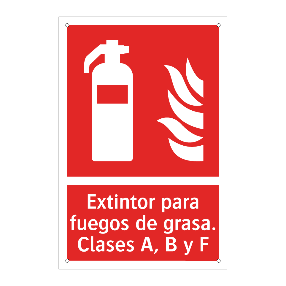 Extintor para fuegos de grasa. Clases A, B y F