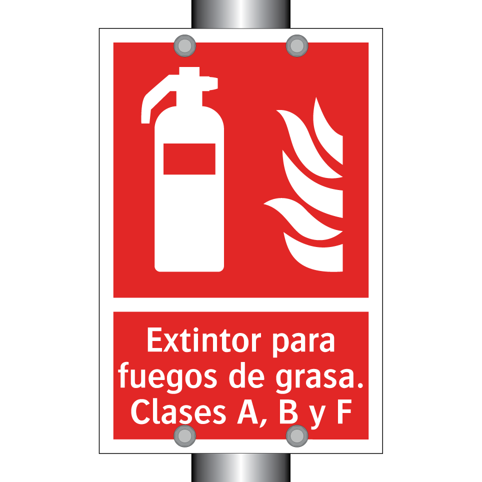 Extintor para fuegos de grasa. Clases A, B y F