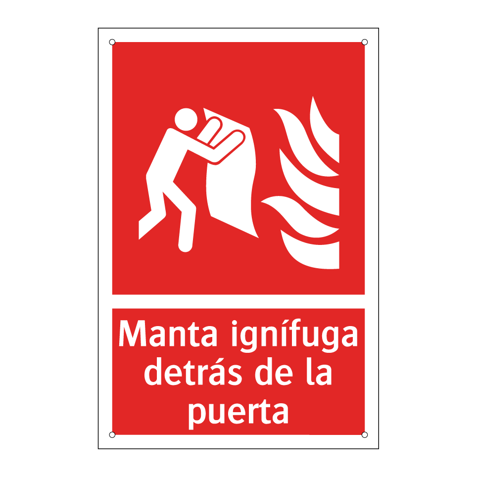 Manta ignífuga detrás de la puerta