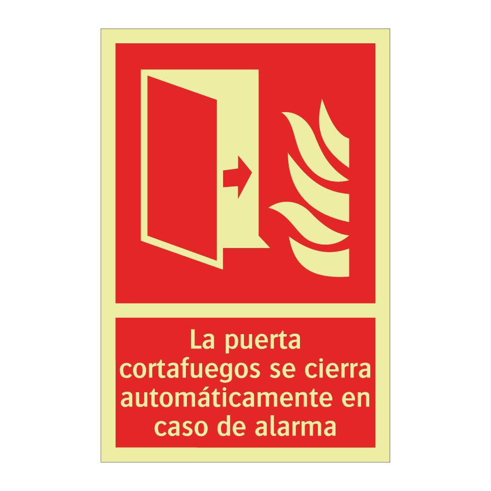 La puerta cortafuegos se cierra automáticamente en caso de alarma