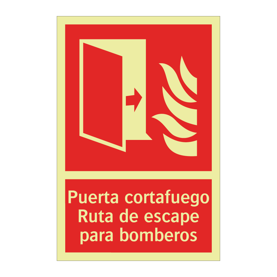 Puerta cortafuego Ruta de escape para bomberos
