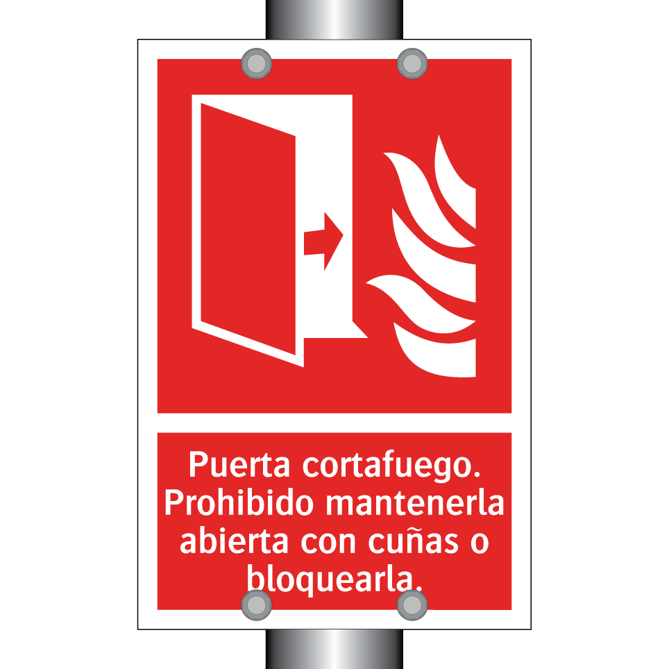 Puerta cortafuego. Prohibido mantenerla abierta con cuñas o bloquearla.
