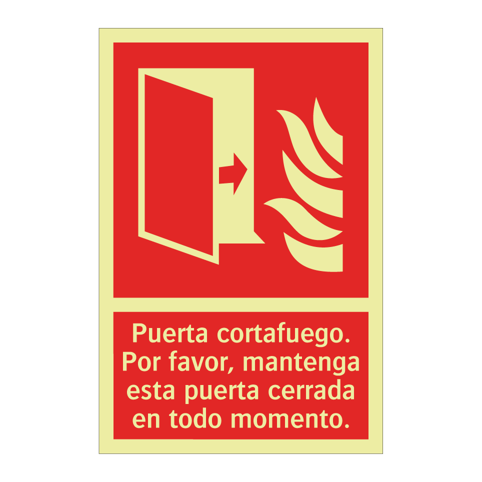 Puerta cortafuego. Por favor, mantenga esta puerta cerrada en todo momento.