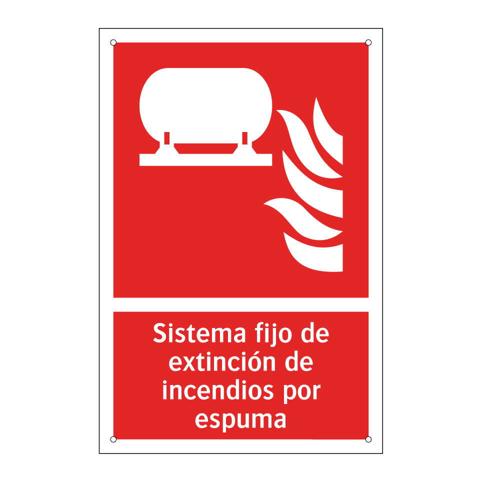 Sistema fijo de extinción de incendios por espuma