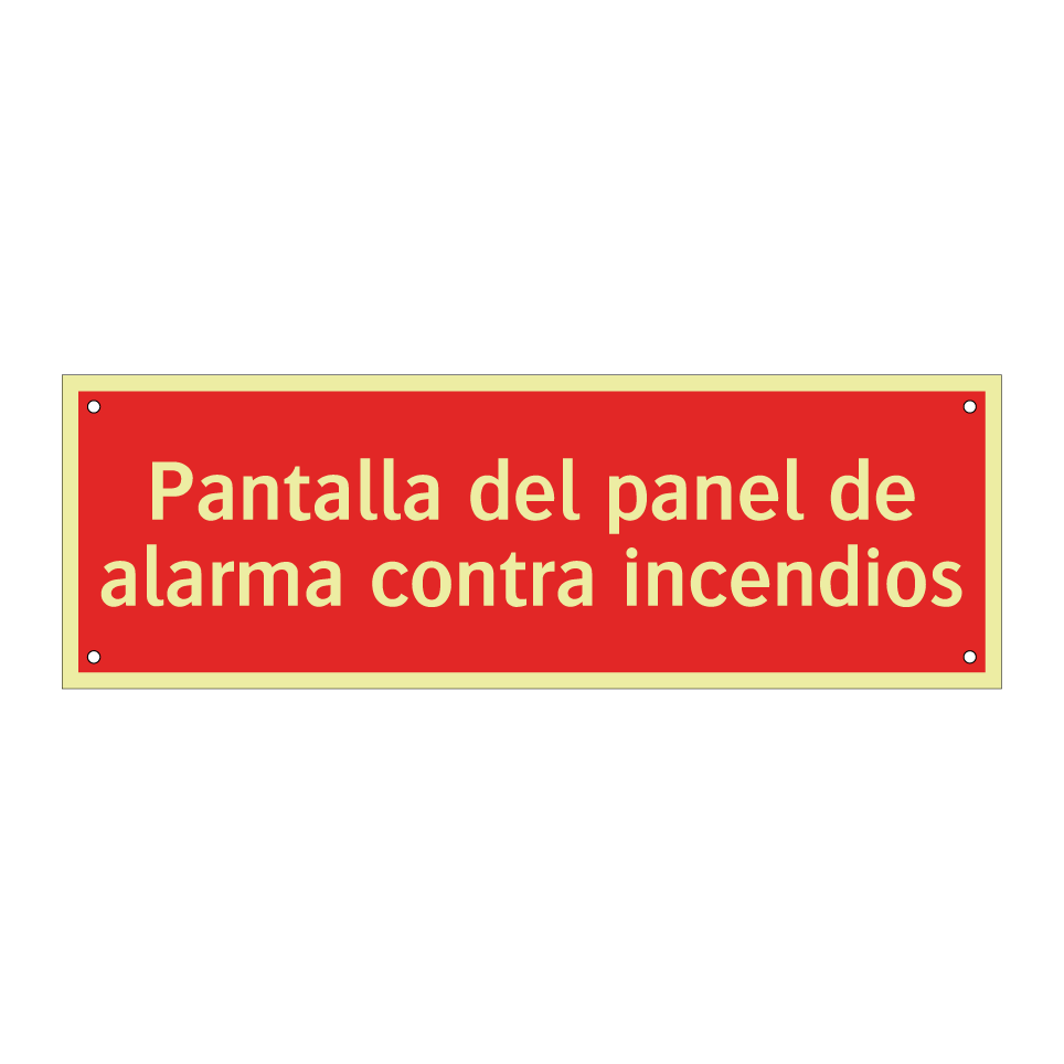 Pantalla del panel de alarma contra incendios