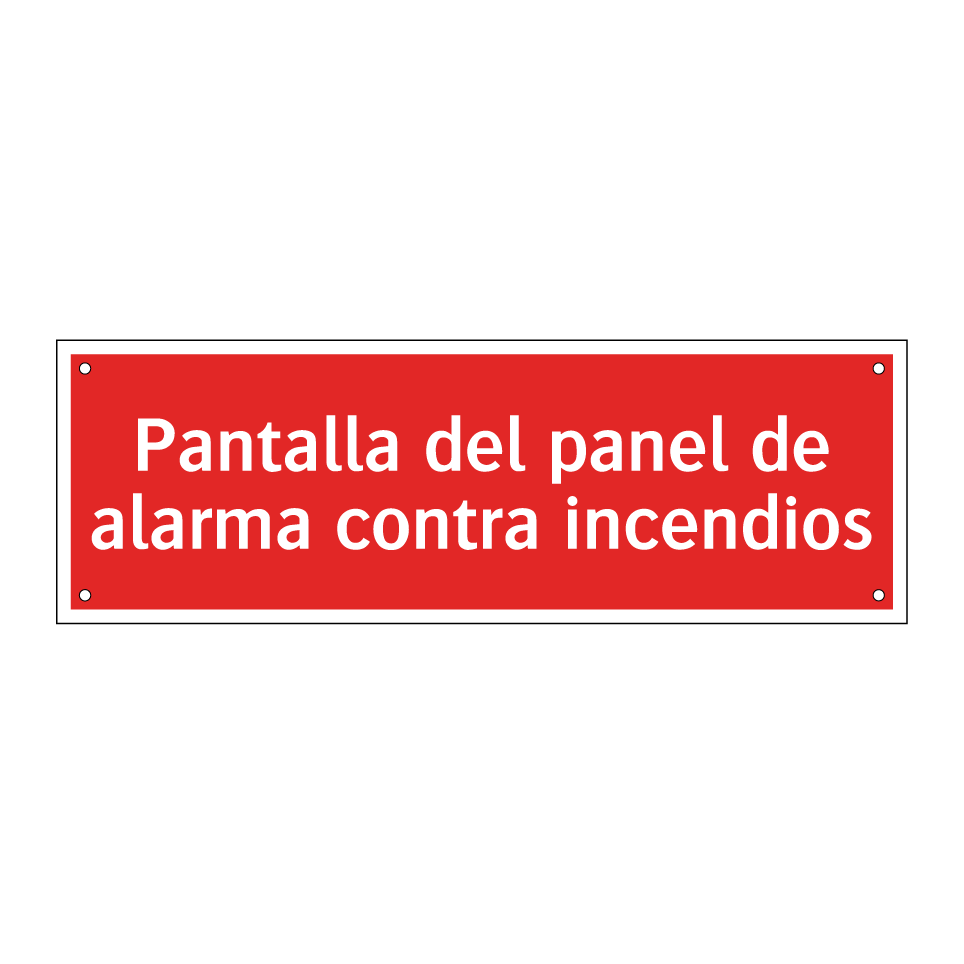 Pantalla del panel de alarma contra incendios