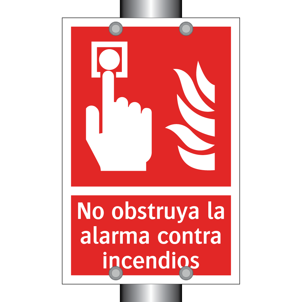 No obstruya la alarma contra incendios
