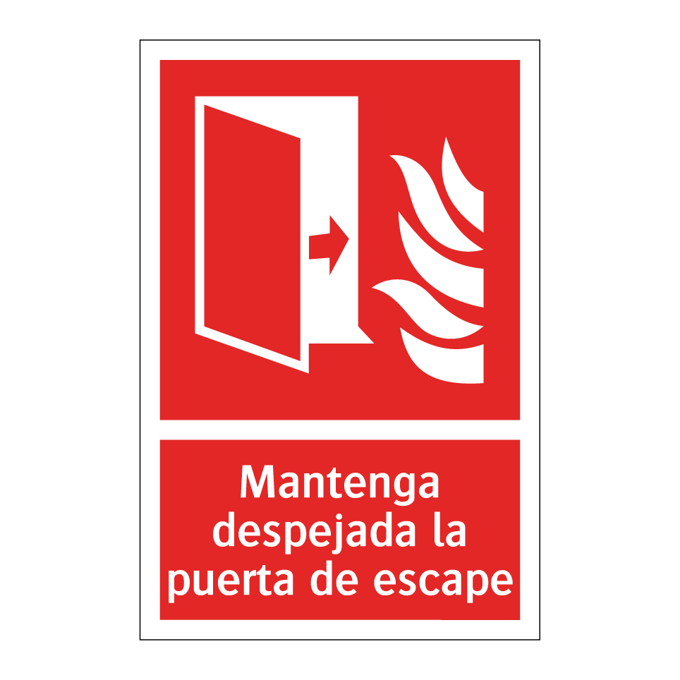 Mantenga despejada la puerta de escape
