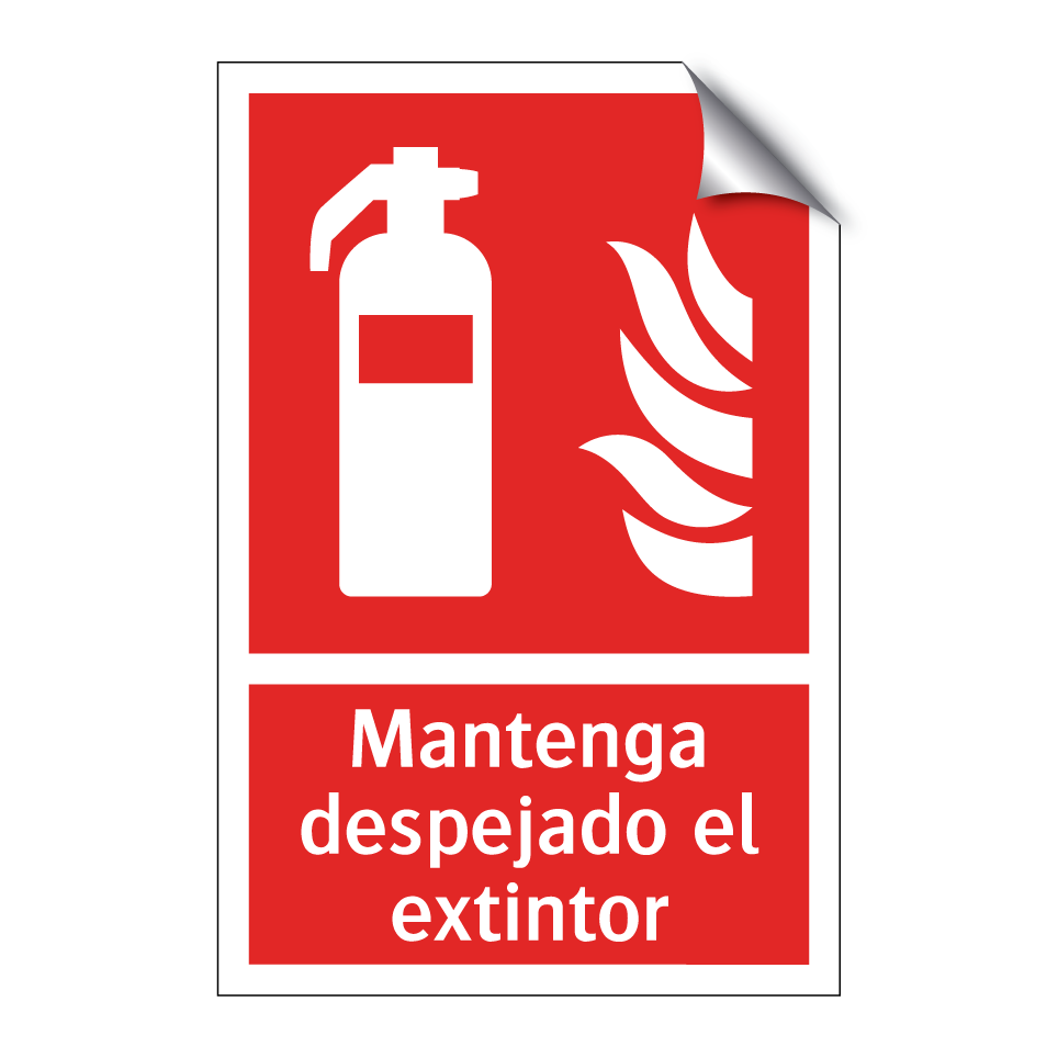 Mantenga despejado el extintor