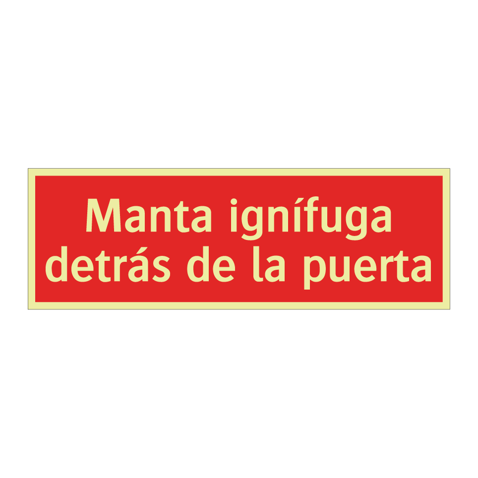 Manta ignífuga detrás de la puerta