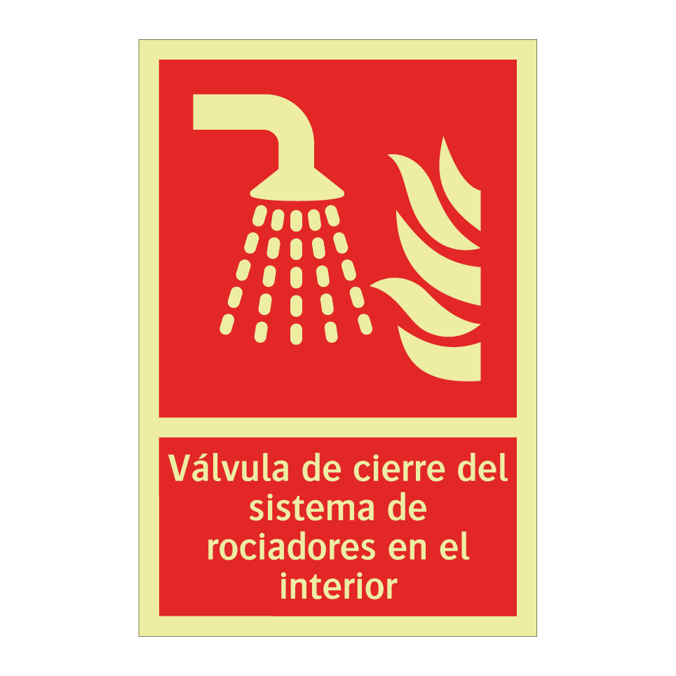 Válvula de cierre del sistema de rociadores en el interior