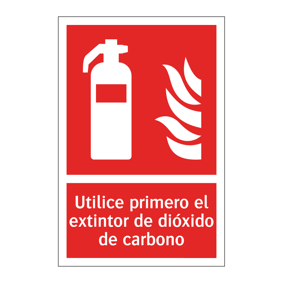 Utilice primero el extintor de dióxido de carbono