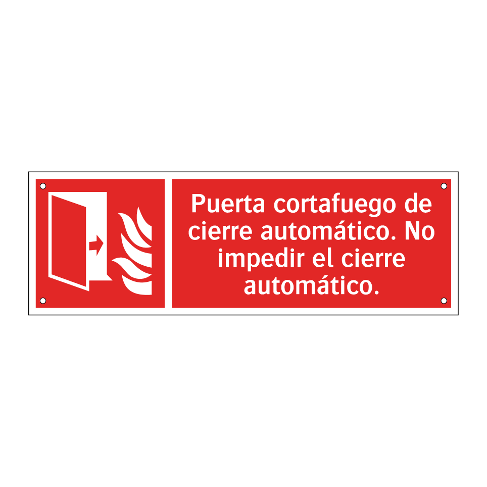 Puerta cortafuego de cierre automático. No impedir el cierre automático.