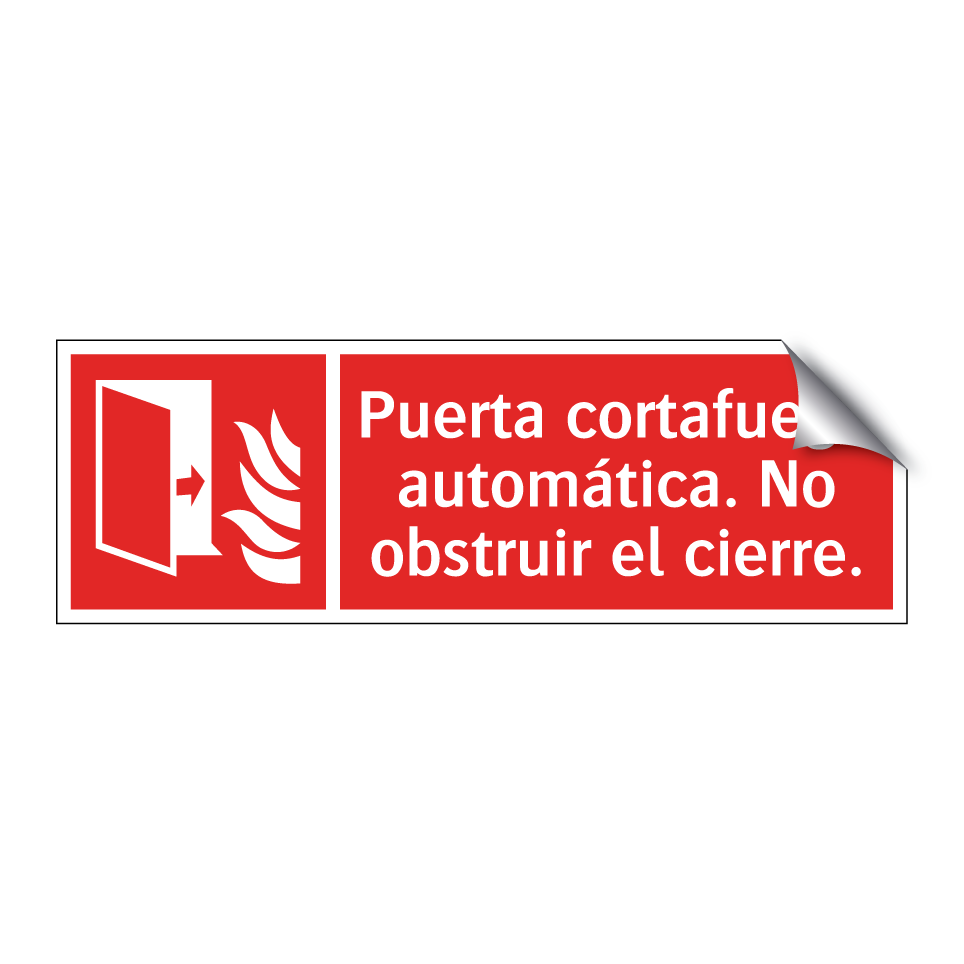 Puerta cortafuego automática. No obstruir el cierre.