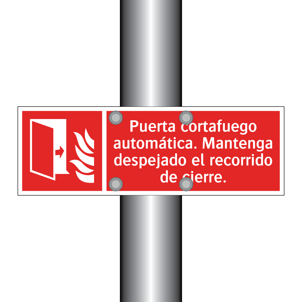 Puerta cortafuego automática. Mantenga despejado el recorrido de cierre.