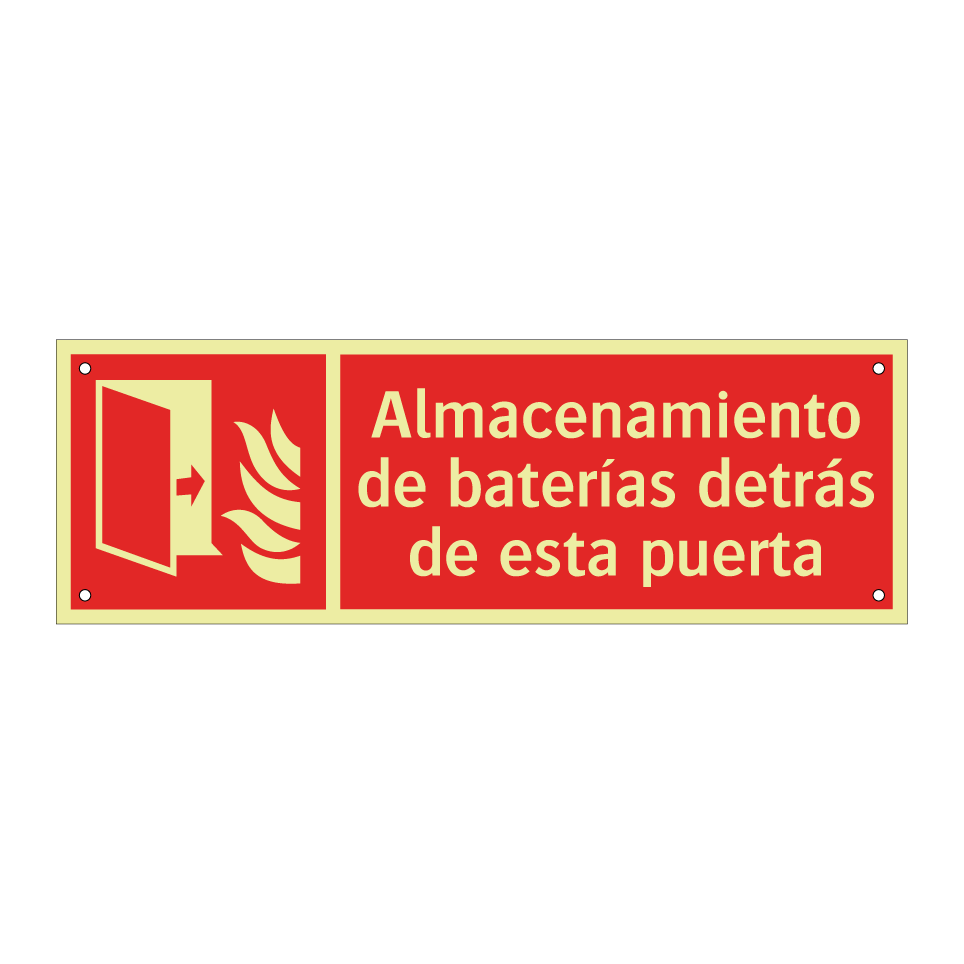 Almacenamiento de baterías detrás de esta puerta