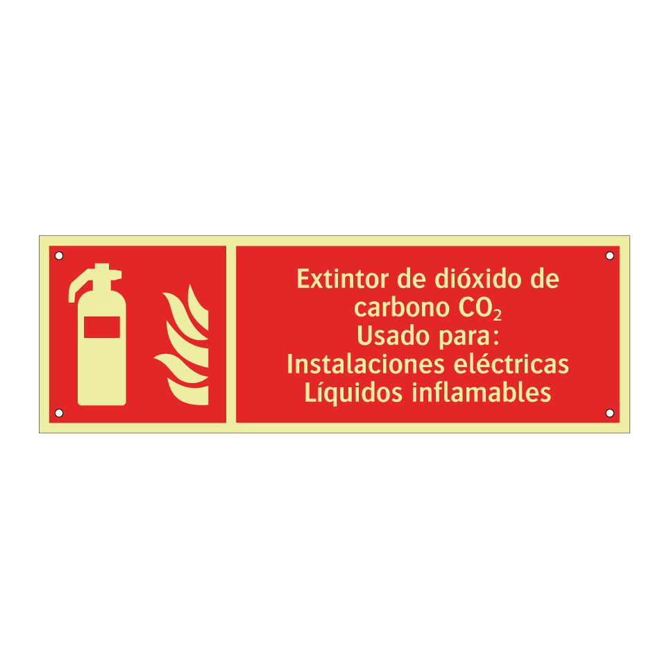 Extintor de dióxido de carbono CO₂ Usado para: Instalaciones eléctricas Líquidos inflamables