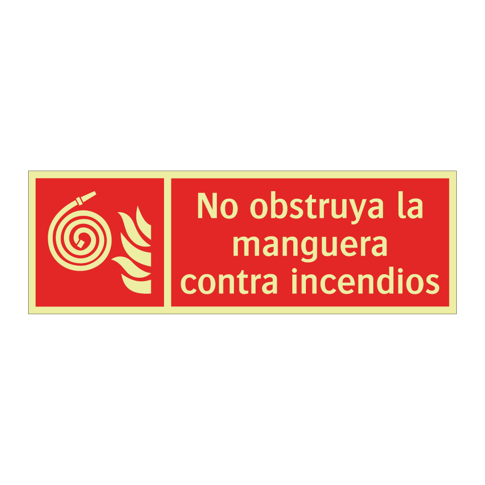 No obstruya la manguera contra incendios