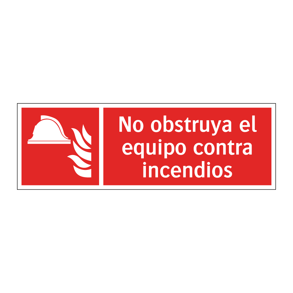 No obstruya el equipo contra incendios