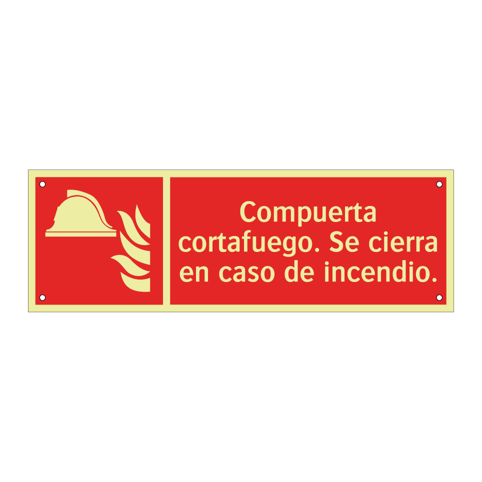 Compuerta cortafuego. Se cierra en caso de incendio.