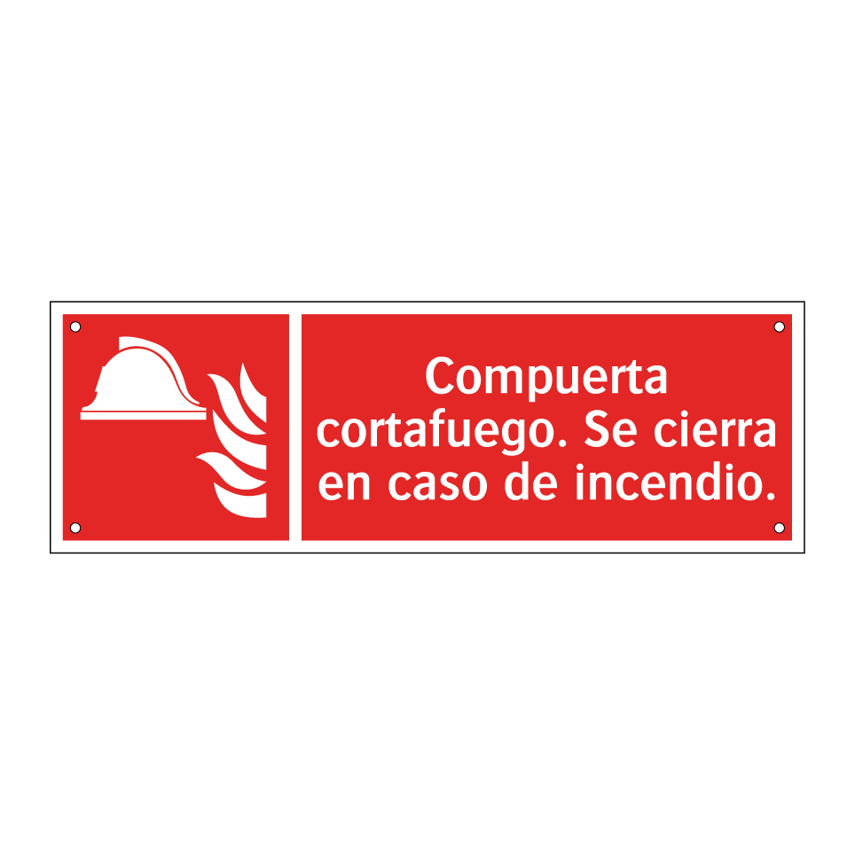 Compuerta cortafuego. Se cierra en caso de incendio.