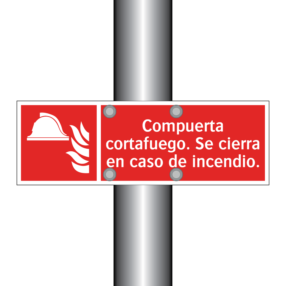 Compuerta cortafuego. Se cierra en caso de incendio.