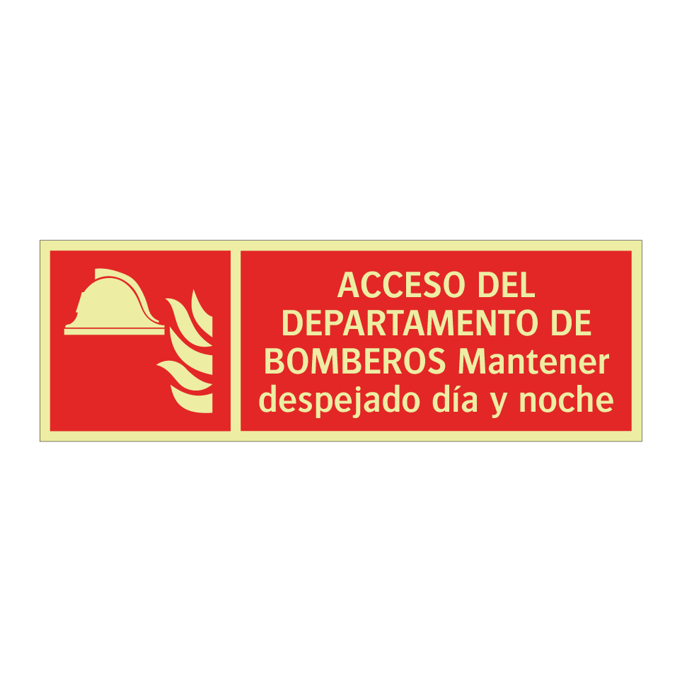 ACCESO DEL DEPARTAMENTO DE BOMBEROS Mantener despejado día y noche
