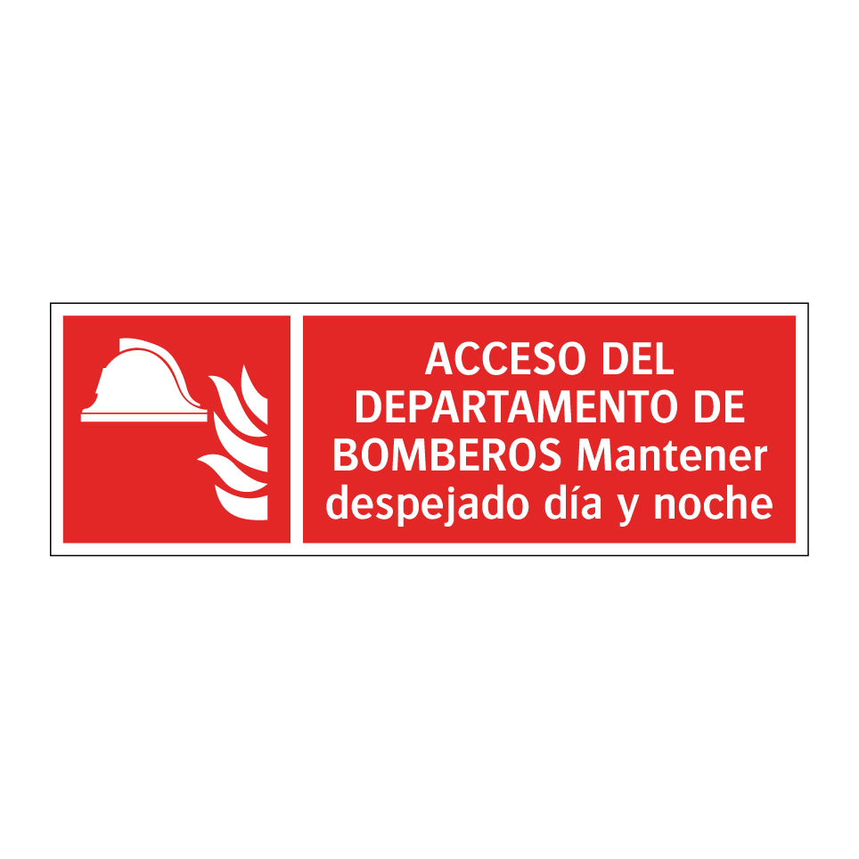 ACCESO DEL DEPARTAMENTO DE BOMBEROS Mantener despejado día y noche