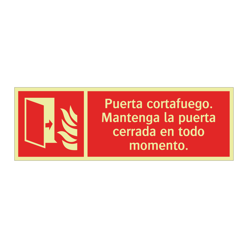 Puerta cortafuego. Mantenga la puerta cerrada en todo momento.