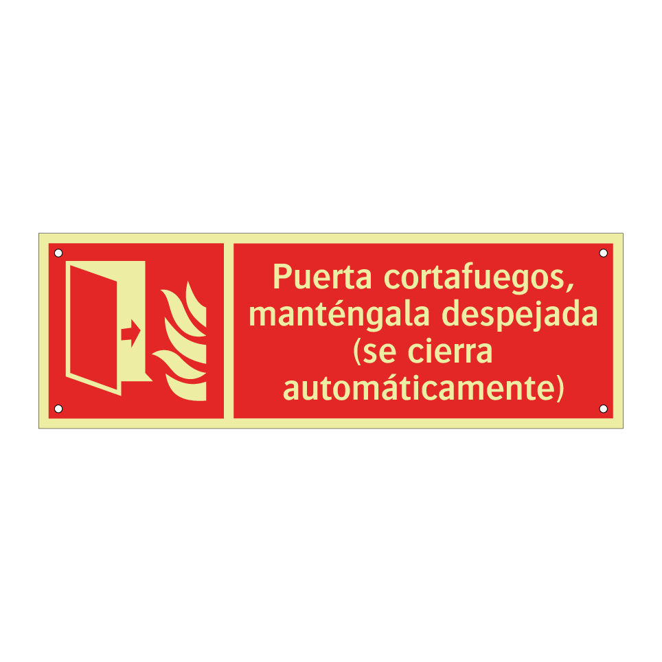 Puerta cortafuegos, manténgala despejada (se cierra automáticamente)
