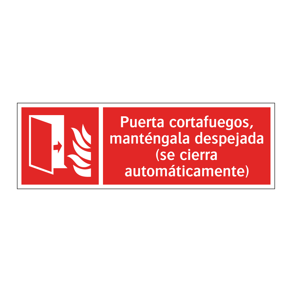 Puerta cortafuegos, manténgala despejada (se cierra automáticamente)