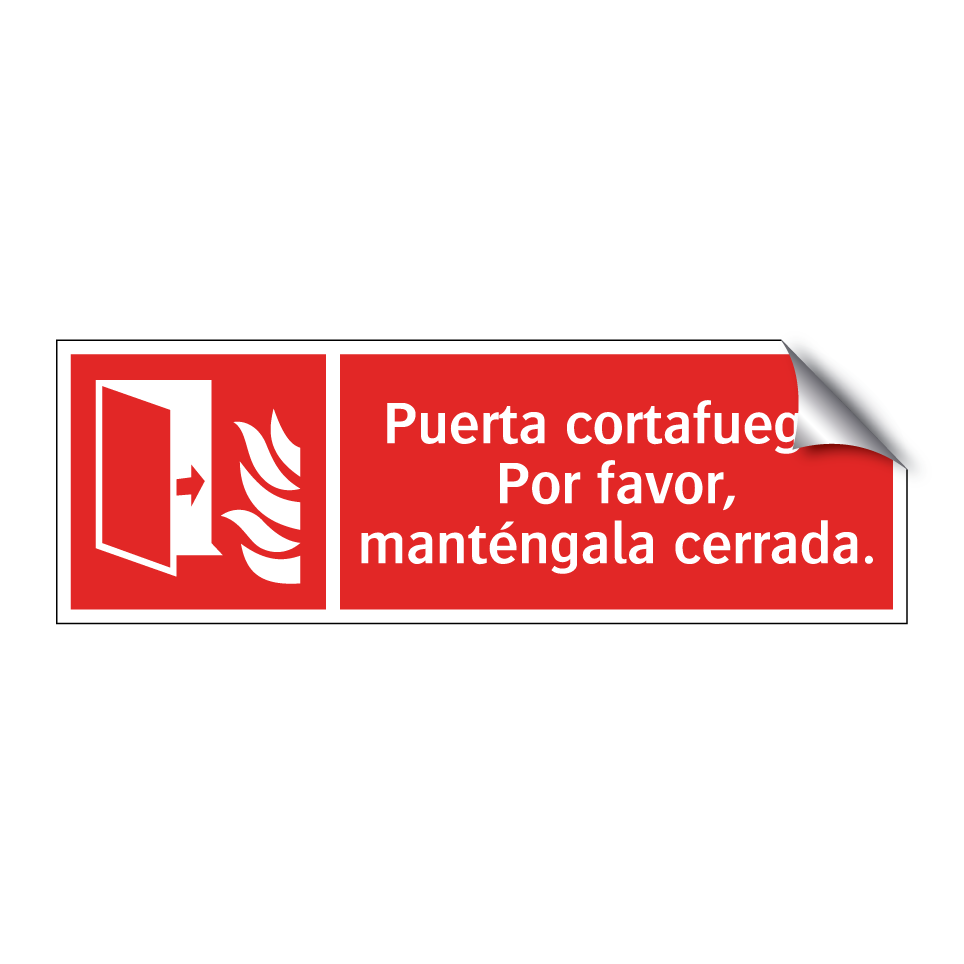 Puerta cortafuego. Por favor, manténgala cerrada.