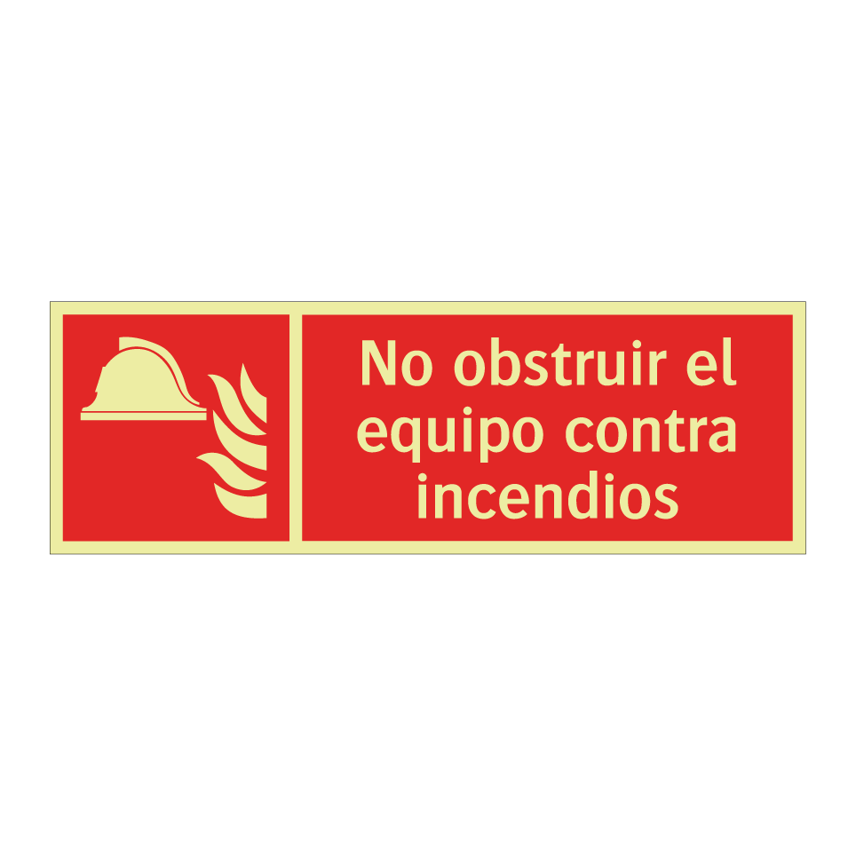 No obstruir el equipo contra incendios