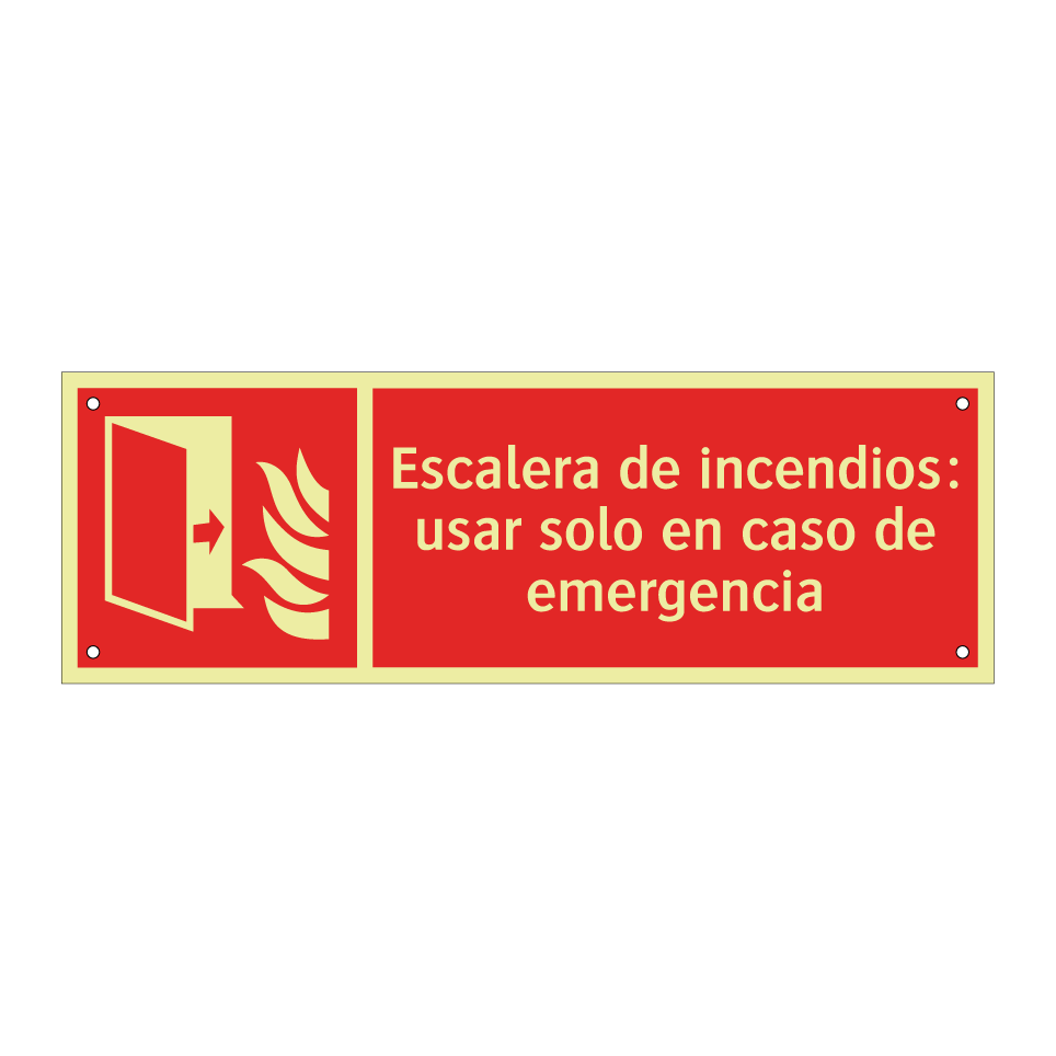 Escalera de incendios: usar solo en caso de emergencia