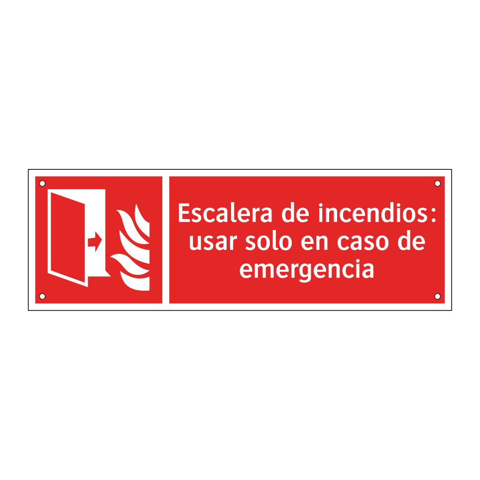 Escalera de incendios: usar solo en caso de emergencia