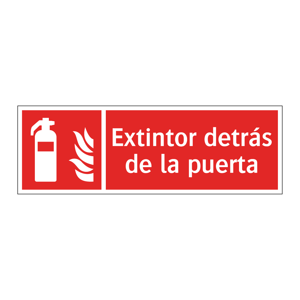 Extintor detrás de la puerta