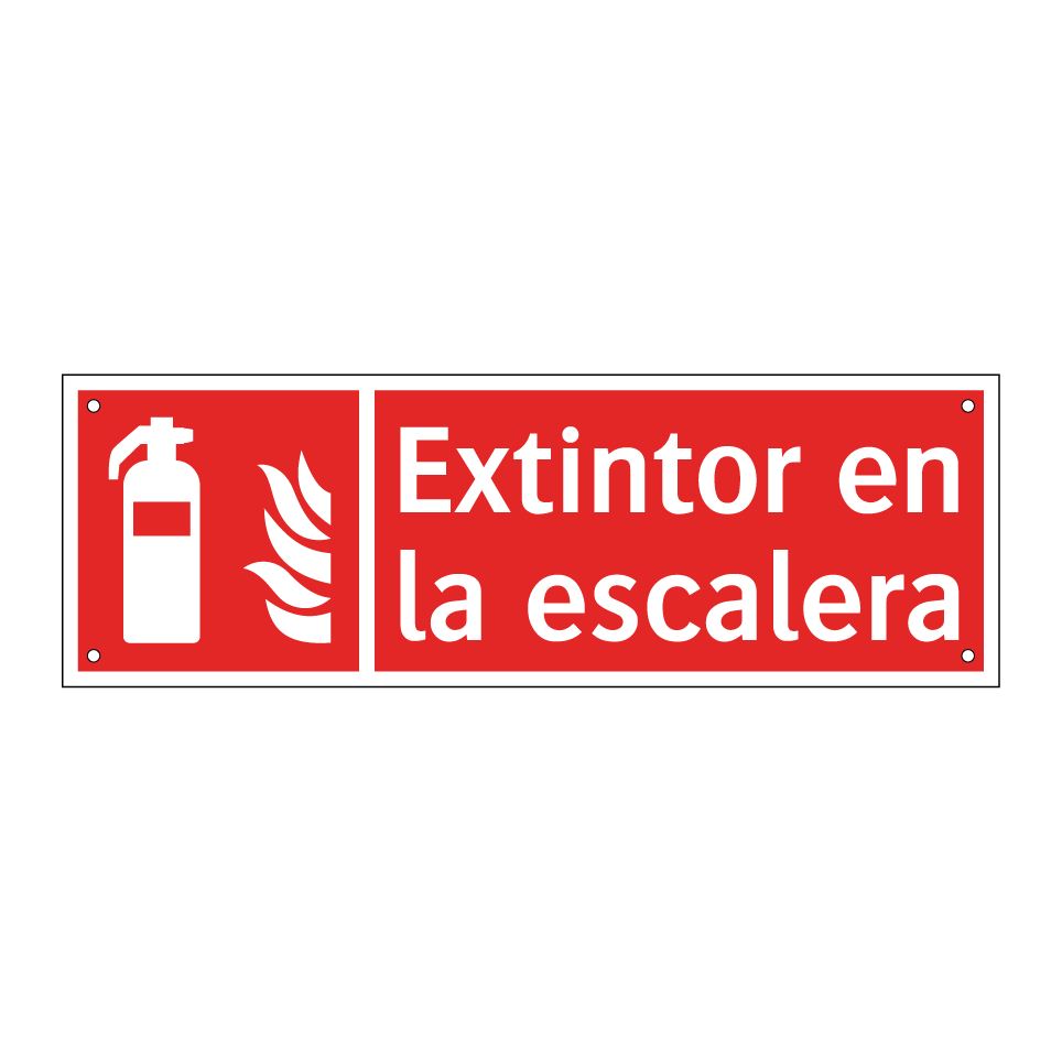 Extintor en la escalera