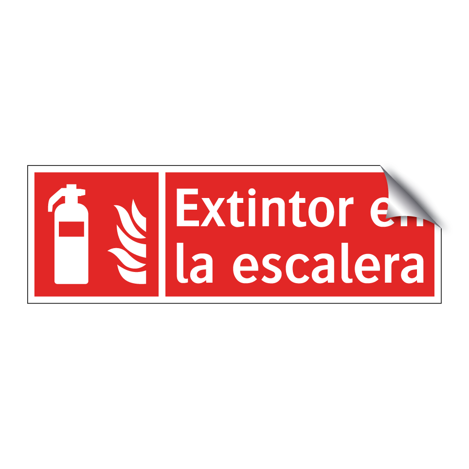 Extintor en la escalera