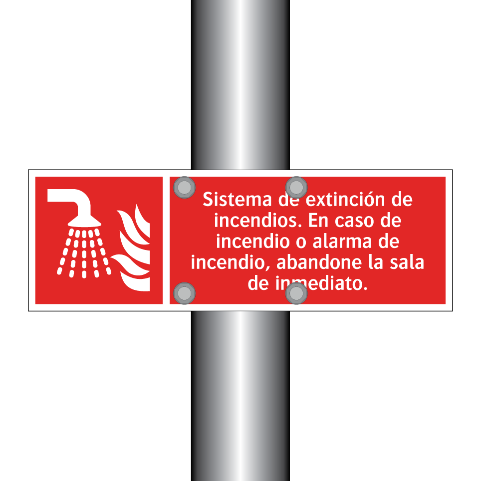Sistema de extinción de incendios. En caso de incendio o alarma de incendio, abandone la sala de inmediato.