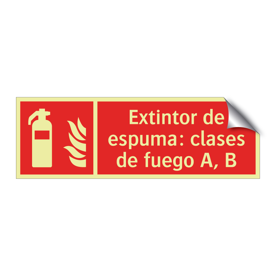 Extintor de espuma: clases de fuego A, B